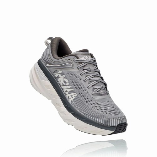 Hoka One One BONDI 7 Road Running Shoes For Men India Black/Grey IN-2051